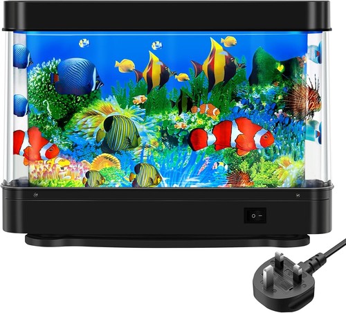 Fake fish tank aquarium night - fish, tank,